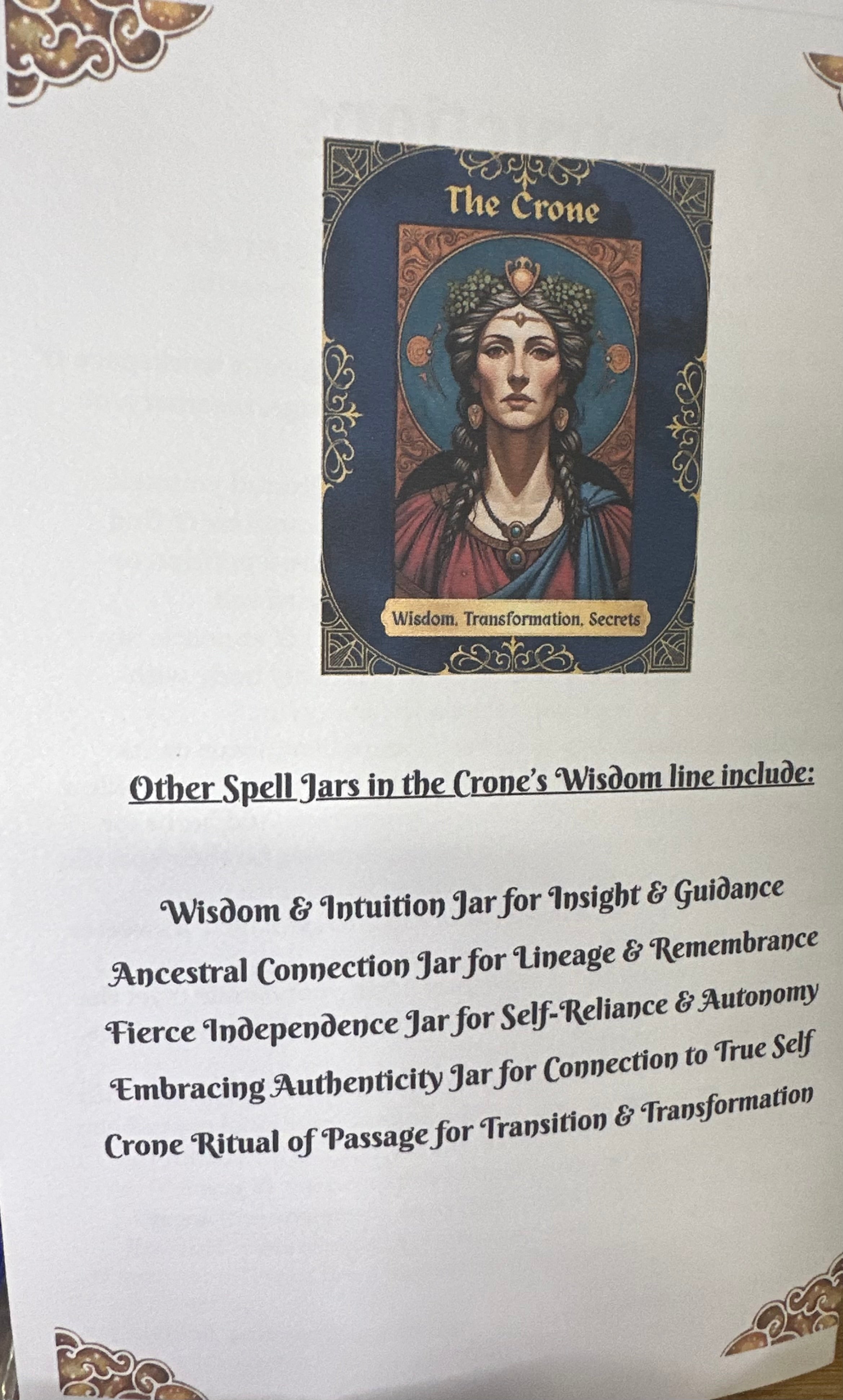 Thje Triple Goddess Series- The Crone- Hormonal Harmony Spell Jar kit