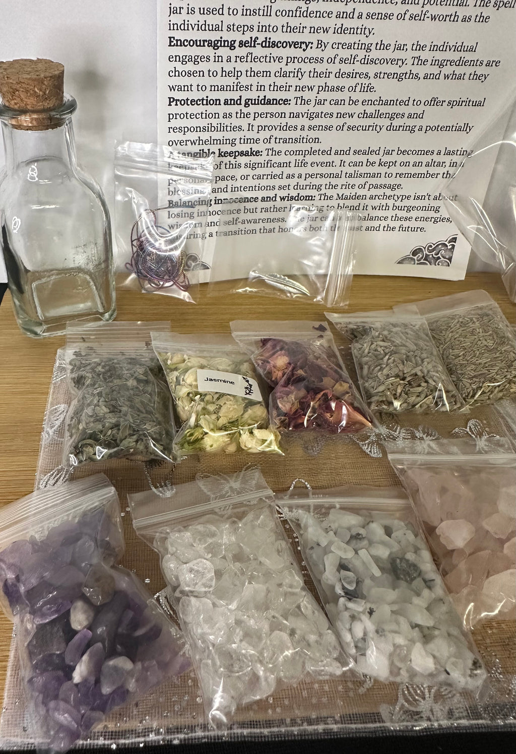 Triple Goddess Series – The Maiden -Ritual of Passage Spell Jar Kit