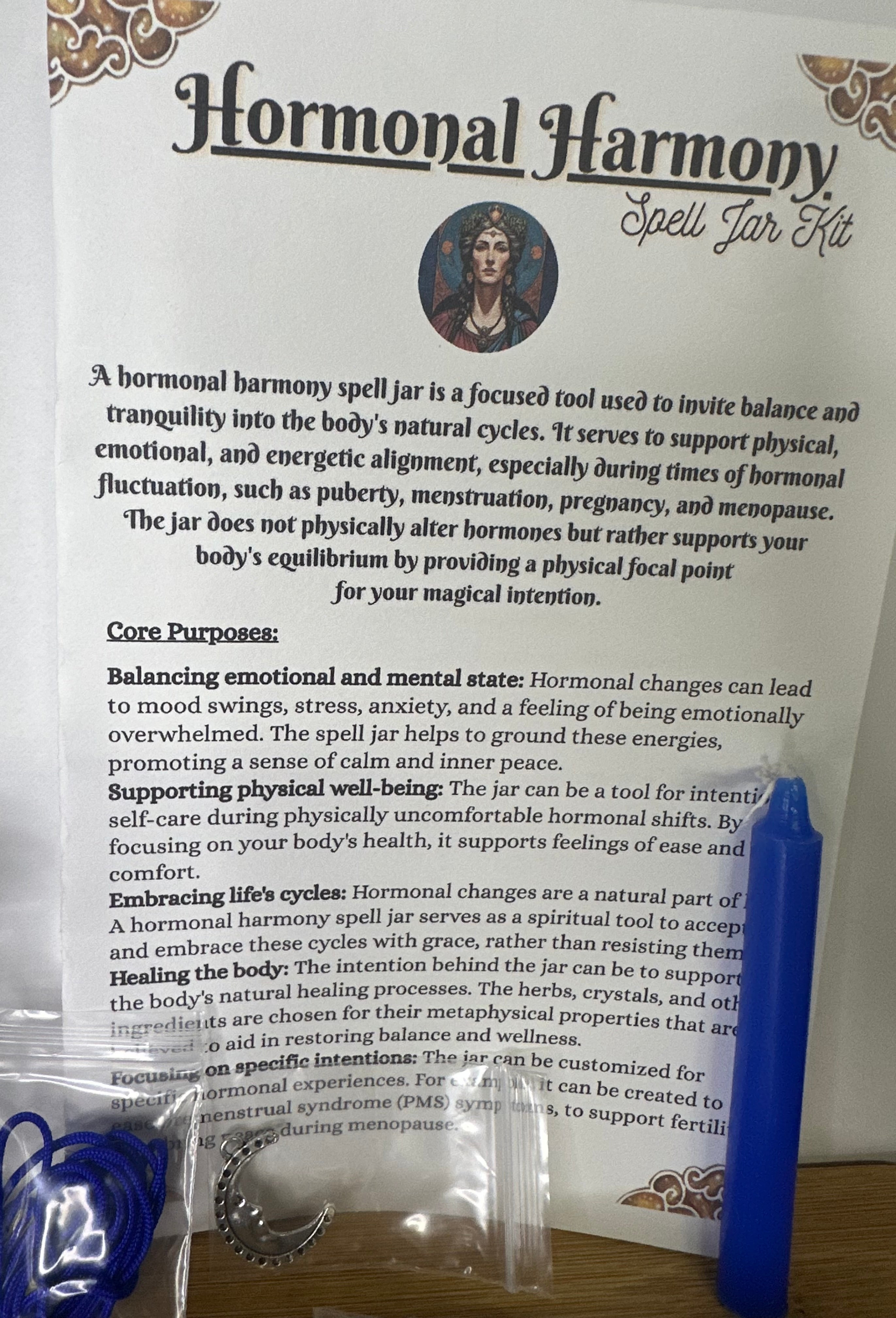 Thje Triple Goddess Series- The Crone- Hormonal Harmony Spell Jar kit