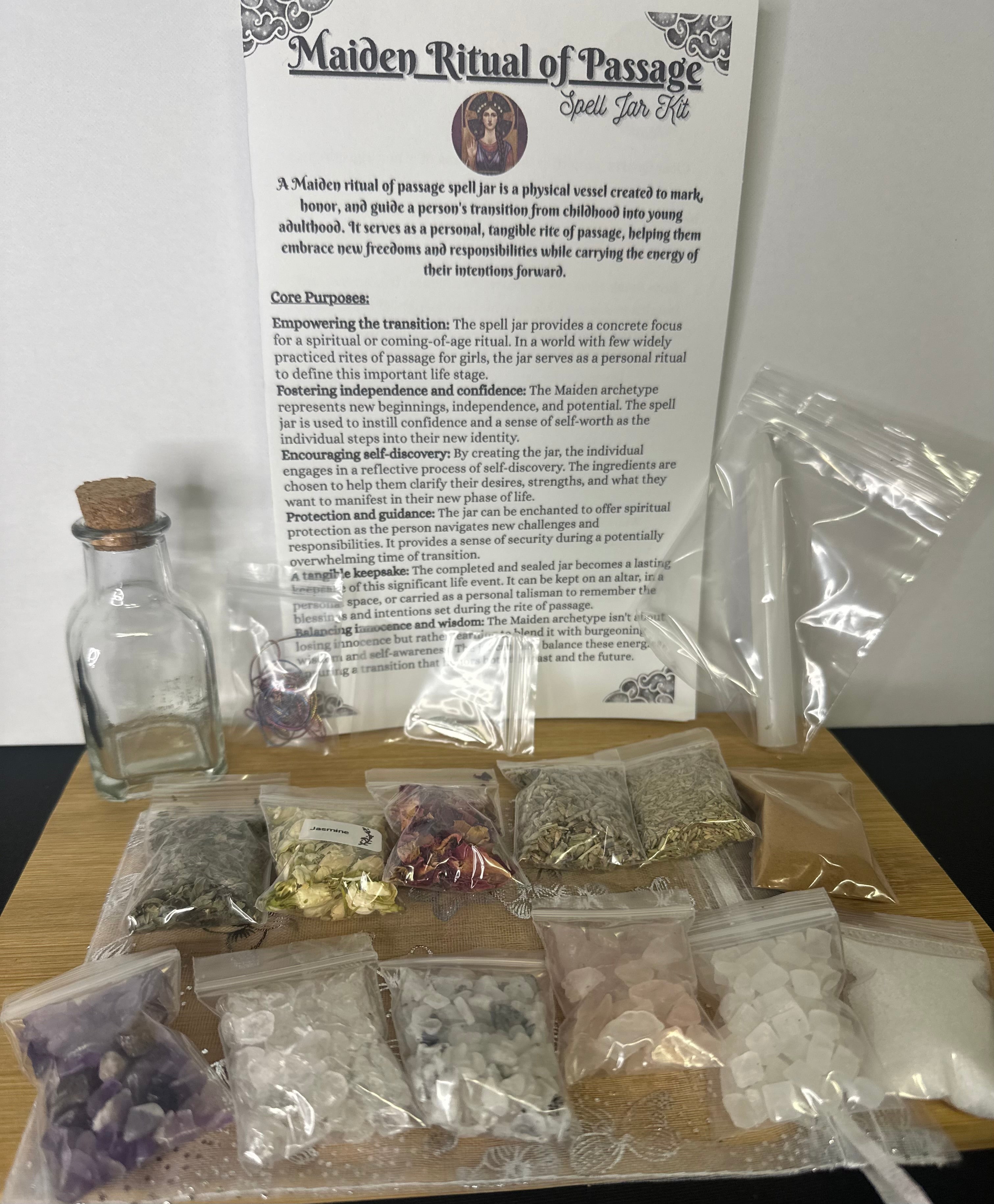 Triple Goddess Series – The Maiden -Ritual of Passage Spell Jar Kit