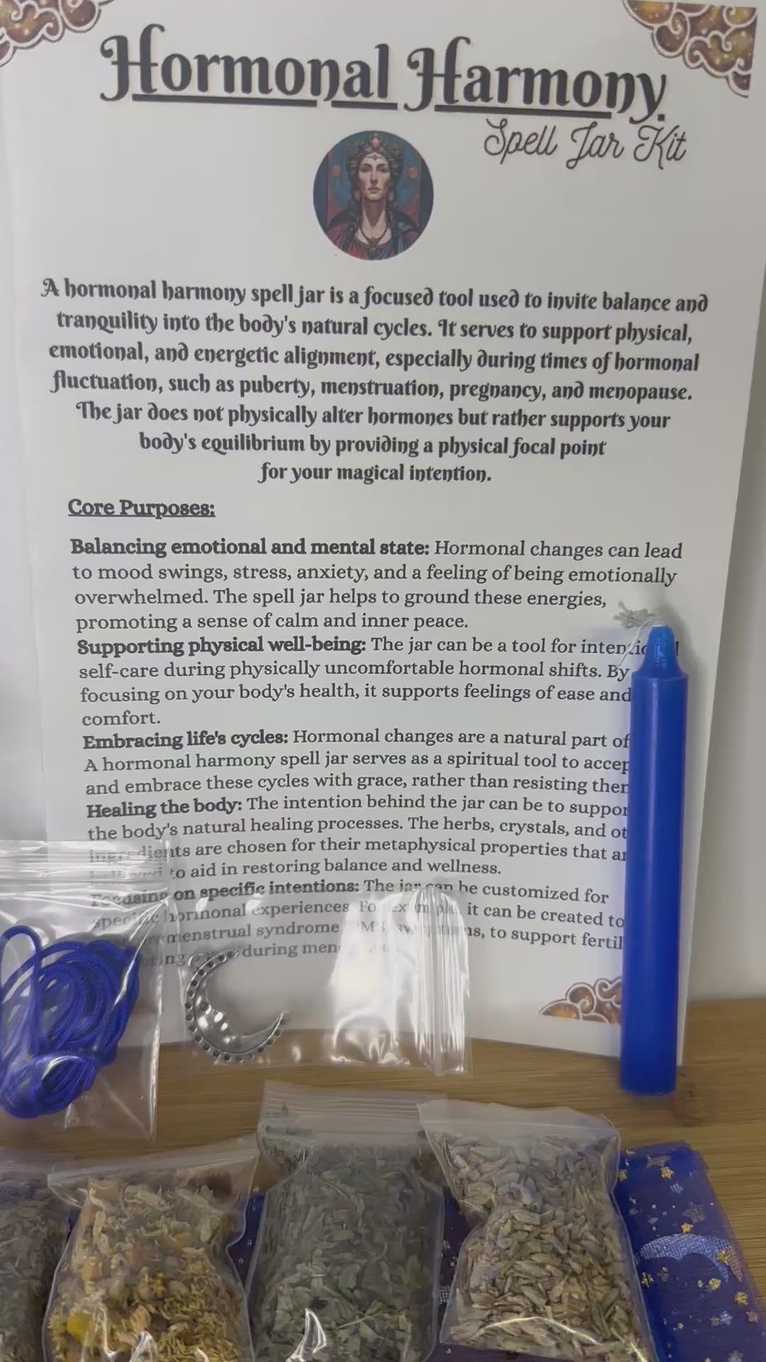Thje Triple Goddess Series- The Crone- Hormonal Harmony Spell Jar kit