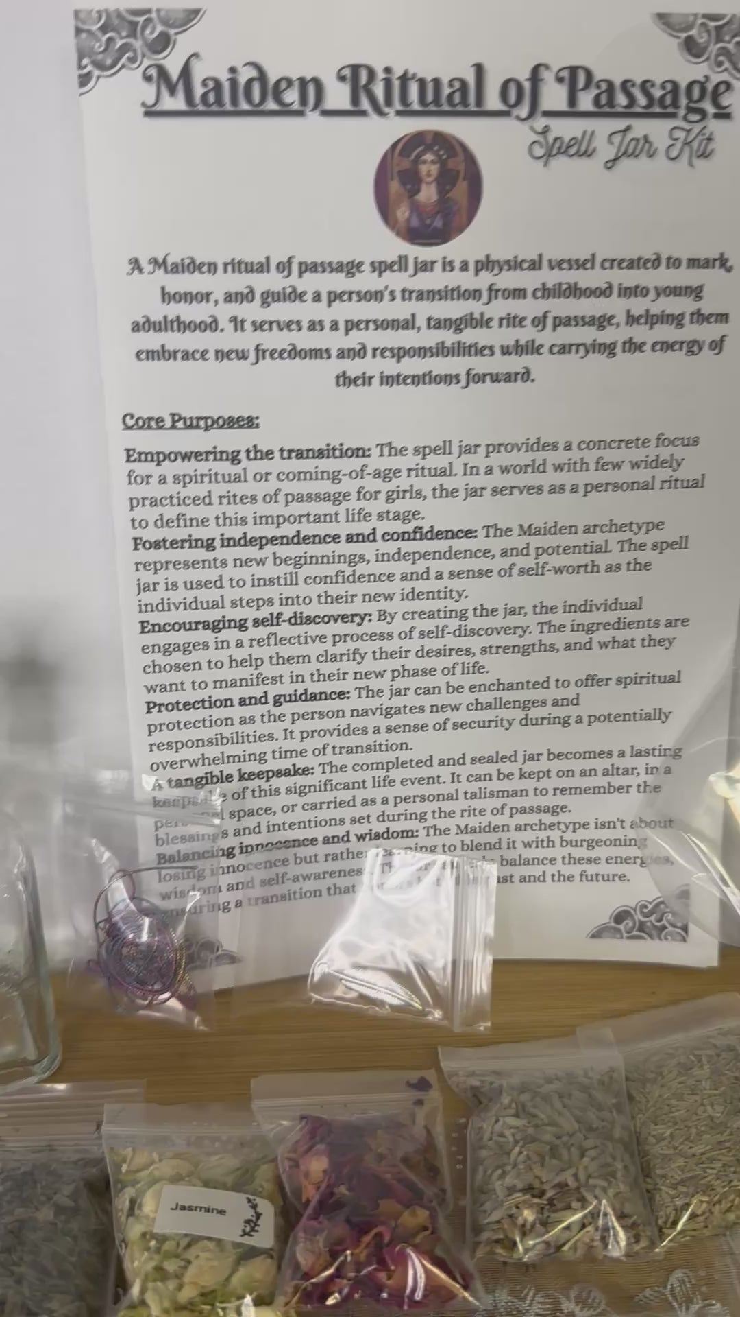 Triple Goddess Series – The Maiden -Ritual of Passage Spell Jar Kit